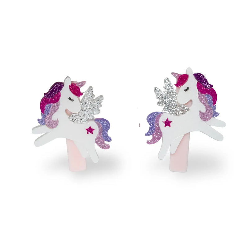 Unicorn Purple Glitter Hair Clips from Lilies and Roses NY