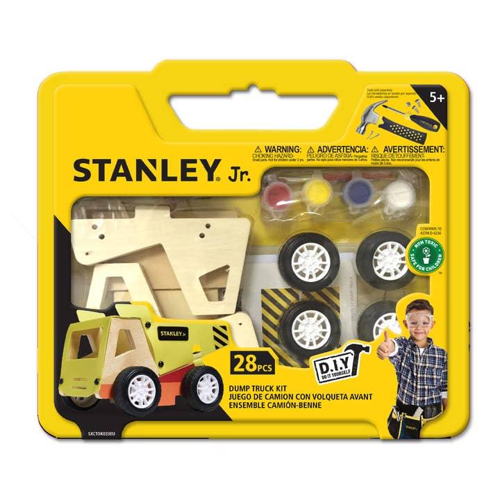 Stanley Jr Toolbox build a dump truck set. kit to build a wooden car and then paint it comes with wood pieces and paint. 