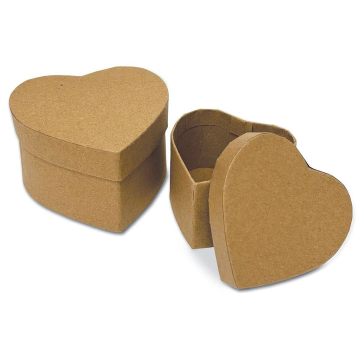 Heart-shaped cardboard box on a white background