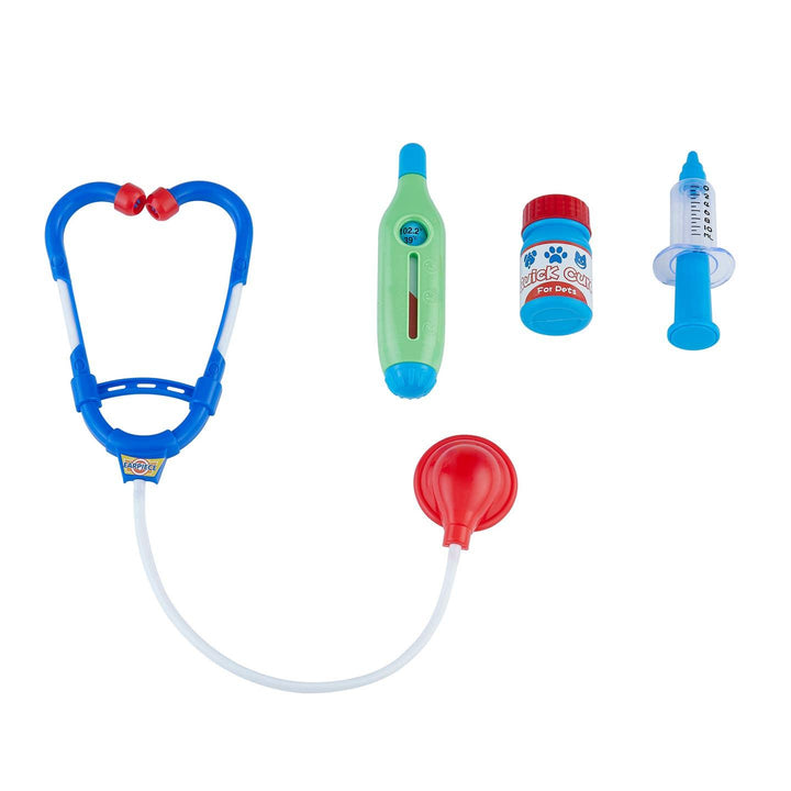 medical tools that are used to treat a sick puppy. all things that come with the vet set. 