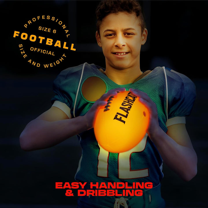 Toys | Light Up Football- Glow in the Dark Ball | Squad Hero