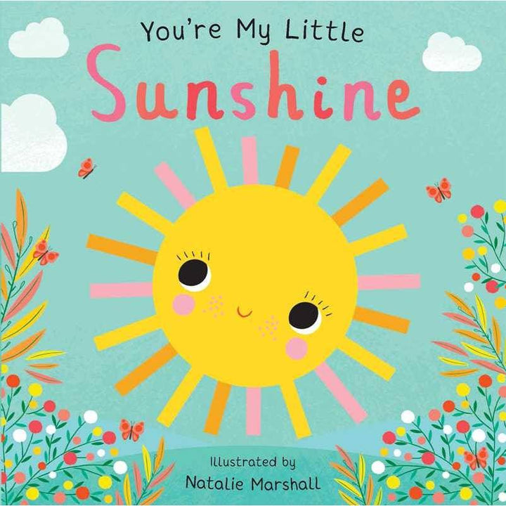 board book titled "You're My Little Sunshine" with a sun on the cover. 