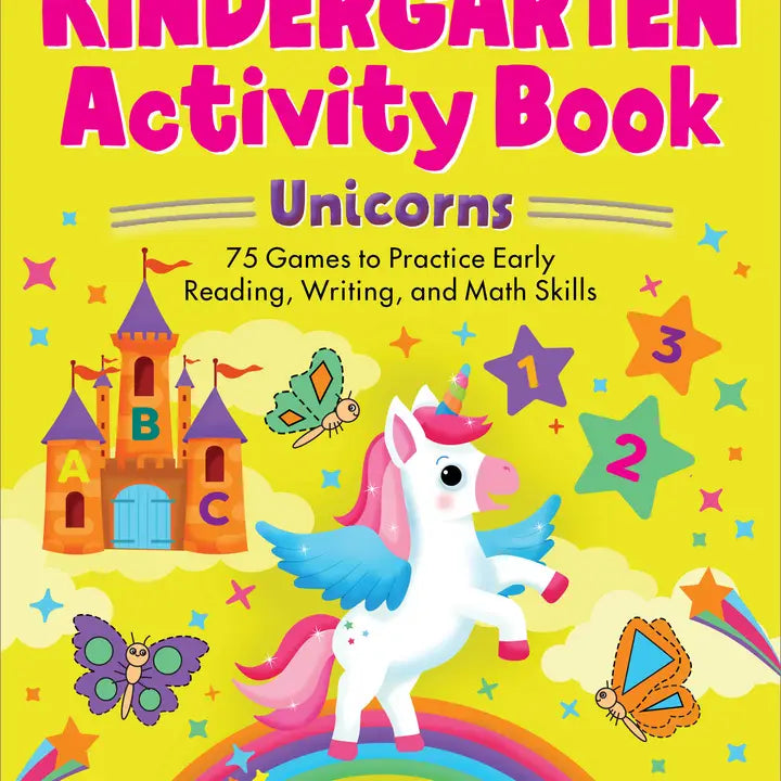 kindergarten activity book with the theme of unicorns