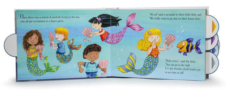 mermaids on the page planning a dance party. 