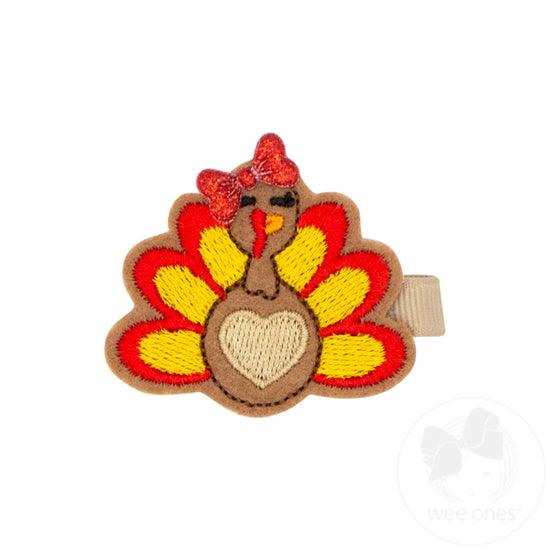 Alligator Clip | Embroidered Turkey | Wee Ones - The Ridge Kids