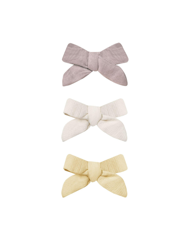 Alligator Clip Set | Bow w. Clip- Lavender, Natural, Lemon | Quincy Mae - The Ridge Kids