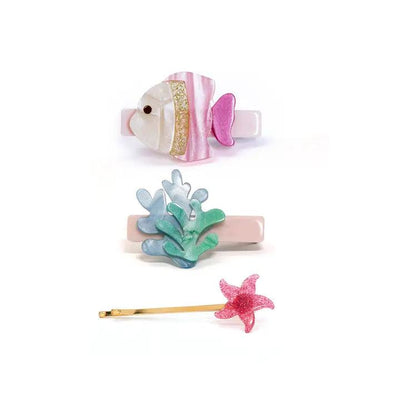 Alligator Clip Set | Fish- Teal Coral | Lilies and Roses NY - The Ridge Kids