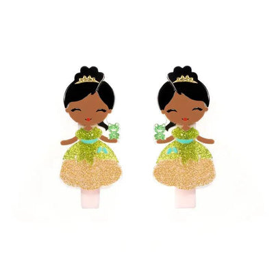 Alligator Hair Clips | Cute Doll - Gold Dress | Lilies and Roses NY - The Ridge Kids