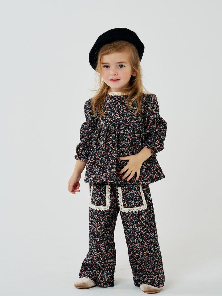 Girls Sets | 2PCS: Amelia Frill Blouse and Pants | Petite Hailey
