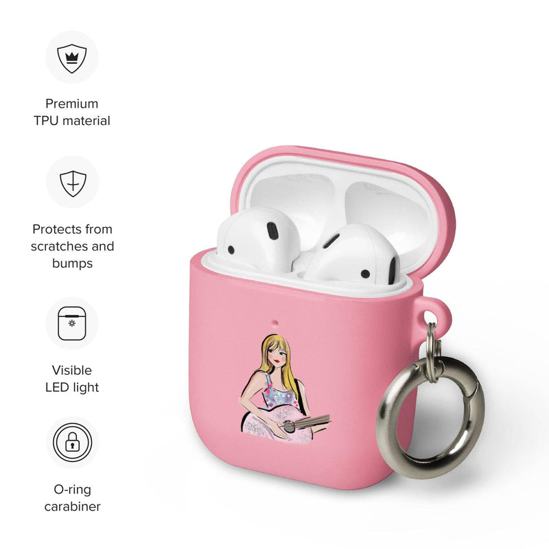 Audio Components | Taylor Swift Eras Tour Rubber Case -AirPods®: Pink | Jennifer Vallez - The Ridge Kids