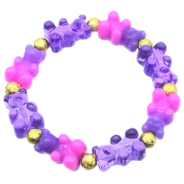 Bracelet | Gummy Bears - Pink and Purple | Bottleblond Jewels