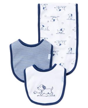 Baby Bibs and Burp Set | Puppy Toile | Little Me - The Ridge Kids