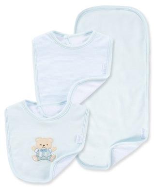 Baby Bibs and Burp Set | Sweet Bear- Blue | Little Me - The Ridge Kids