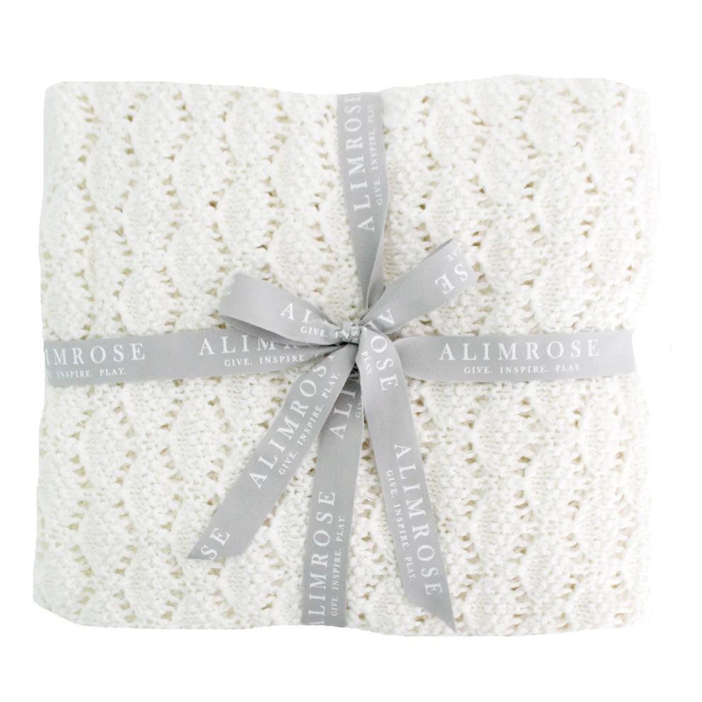 Baby Blanket | Heritage Knit - White | Alimrose - The Ridge Kids