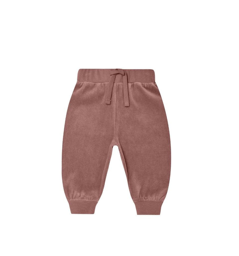 Baby Bottom | Velour Relaxed Sweatpant in Fig | Quincy Mae - The Ridge Kids