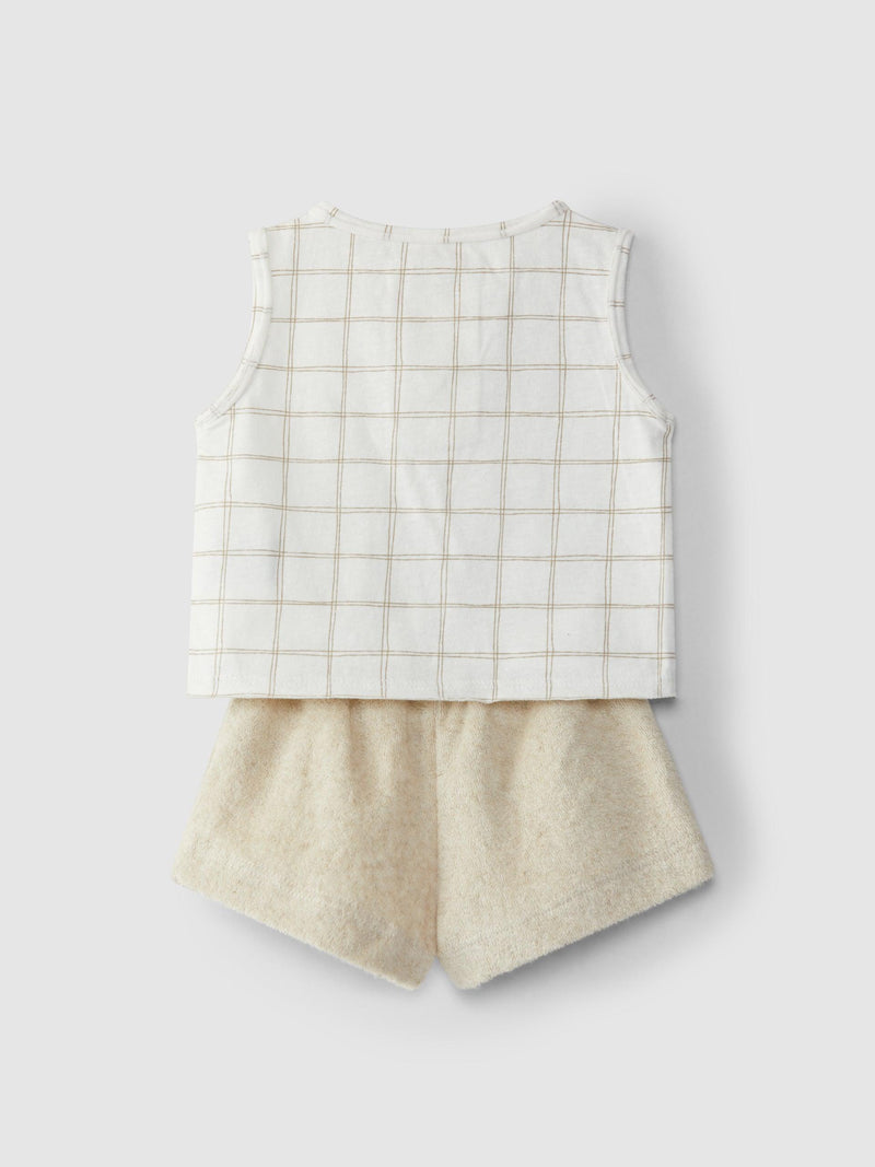 Baby Boy 2 Piece Set | Khaki Lattice | Snug - The Ridge Kids