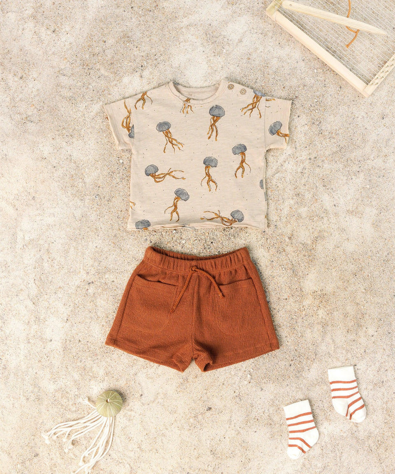 Baby Boy Bottoms | Shorts: Ribbed- Copper | Play Up - The Ridge Kids