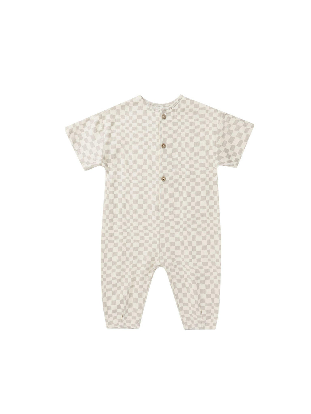 Baby Boy Jumpsuit | Hayes- Dove Check | Rylee and Cru - The Ridge Kids
