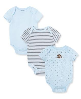 Baby Boy Onesie | 3 Pack- Monkey Star | Little Me - The Ridge Kids