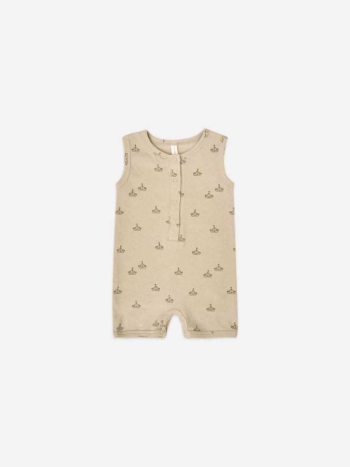 Baby Boy Romper | Henley - Boats | Quincy Mae - The Ridge Kids