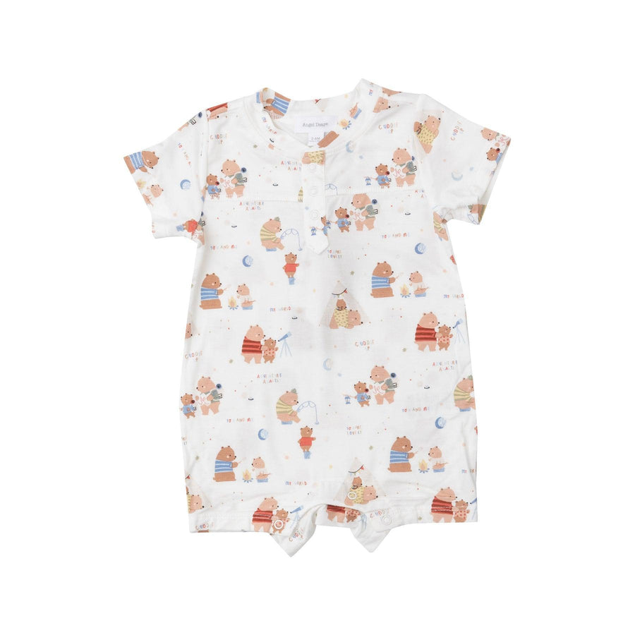 Baby Boy Romper | Polo Shortie - Camping Bear Adventure | Angel Dear - The Ridge Kids