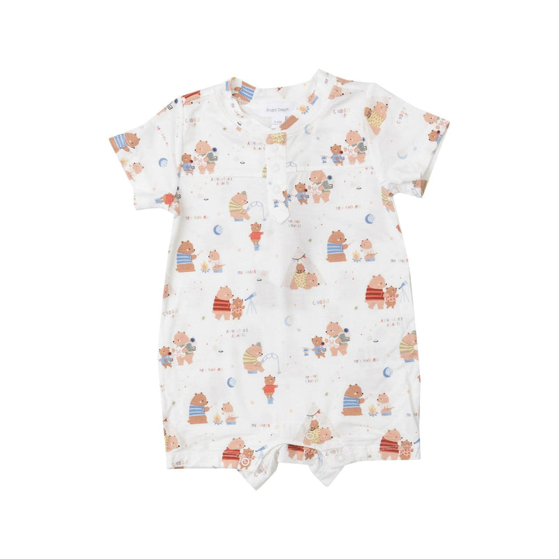 Baby Boy Romper | Polo Shortie - Camping Bear Adventure | Angel Dear - The Ridge Kids