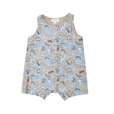 Baby Boy Romper | Shortie- Nautical Notebook | Angel Dear - The Ridge Kids