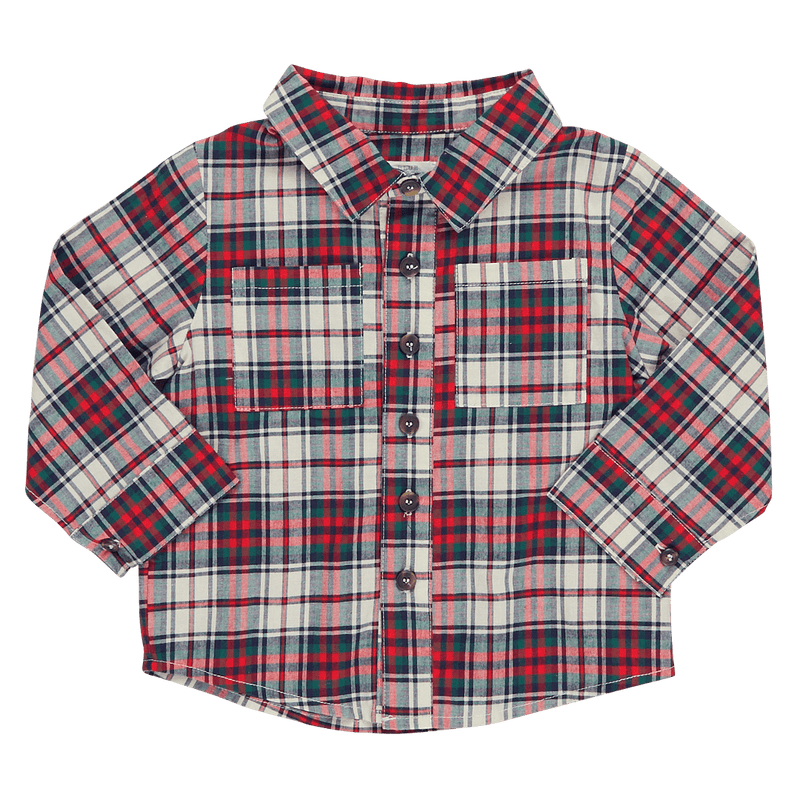 Baby Boy Shirt | Jack- Holly Tartan | Pink Chicken - The Ridge Kids