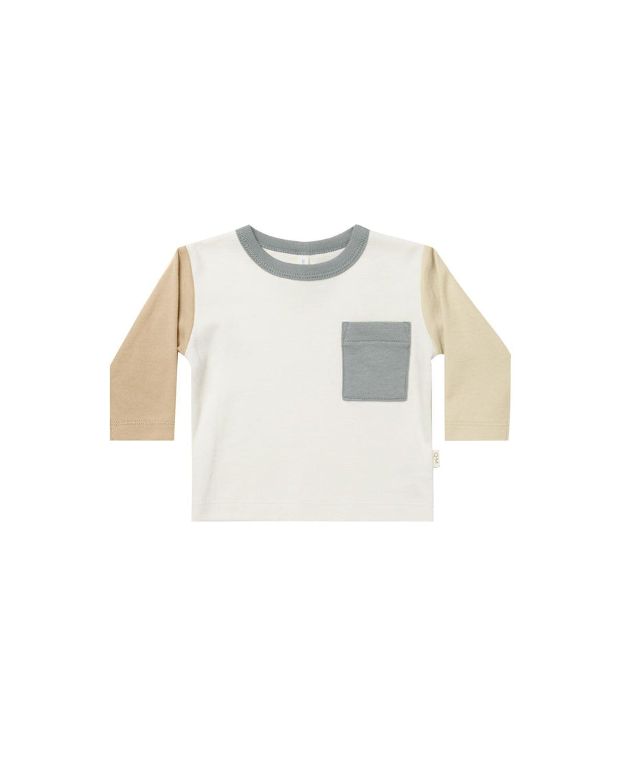 Baby Boy Shirt | Long Sleeve - Color Block | Quincy Mae - The Ridge Kids