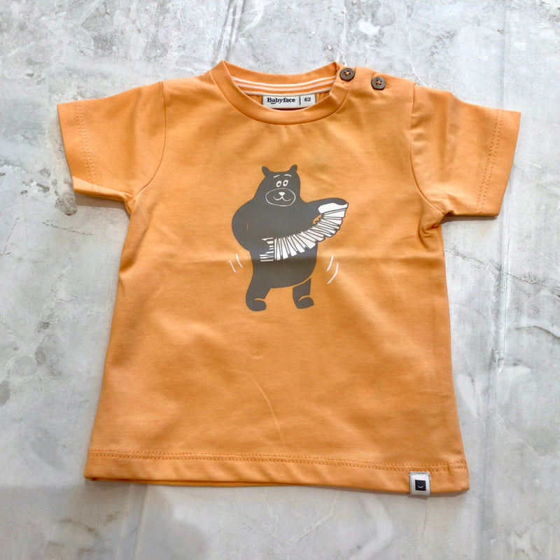 Baby Boy Tops | Shirt- Orange Bear | BABYFACE - The Ridge Kids