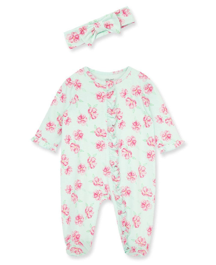 Baby Footed Onesie | Rose Blooms | Little Me - The Ridge Kids