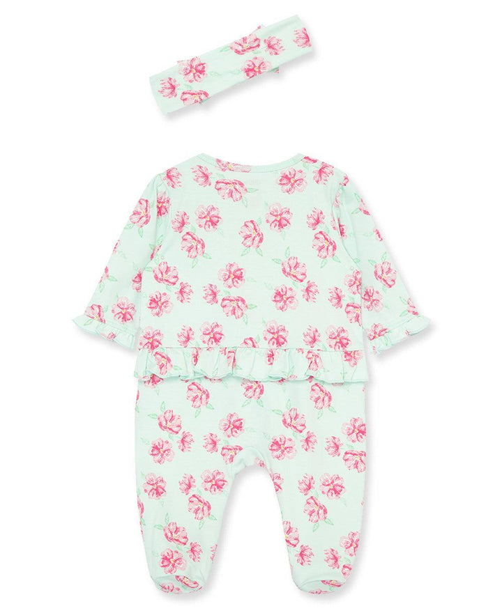 Baby Footed Onesie | Rose Blooms | Little Me - The Ridge Kids