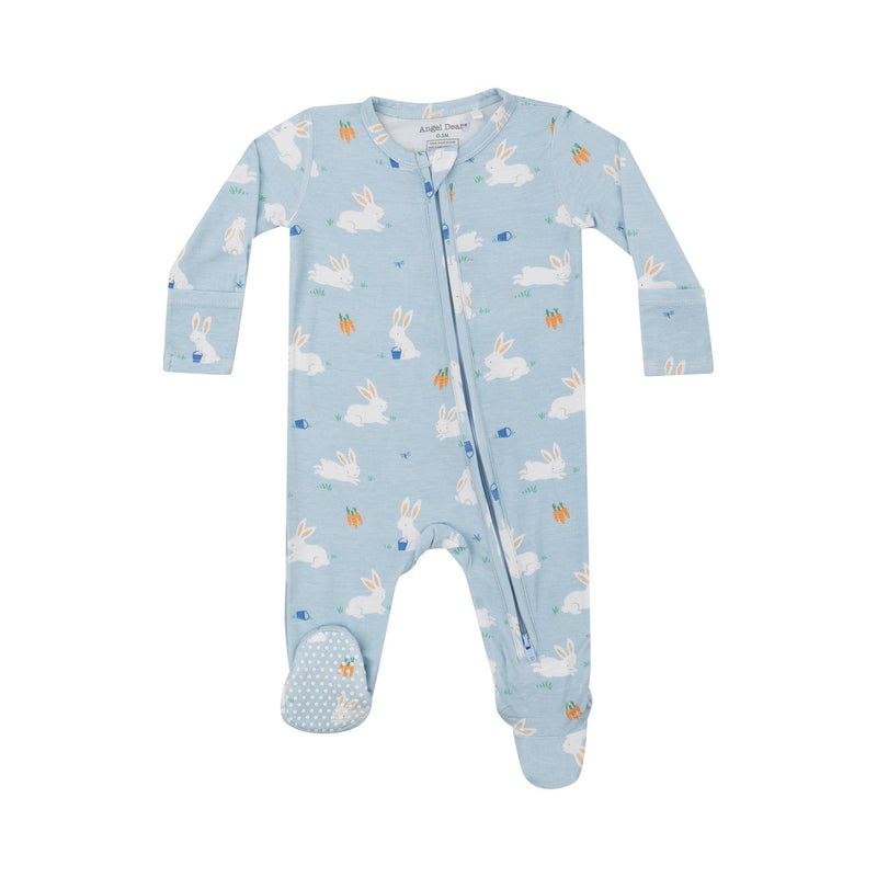 Baby Footie | 2 way zipper- Bunny Carrots | Angel Dear - The Ridge Kids