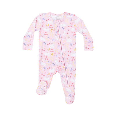 Baby Footie | 2 way zipper- Bunny Meadow | Angel Dear - The Ridge Kids