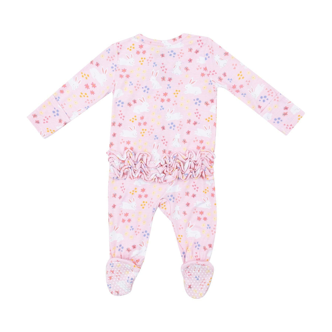 Baby Footie | 2 way zipper- Bunny Meadow | Angel Dear - The Ridge Kids