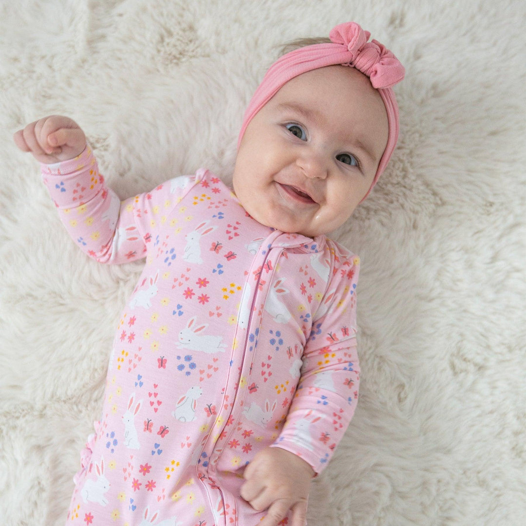 Baby Footie | 2 way zipper- Bunny Meadow | Angel Dear - The Ridge Kids