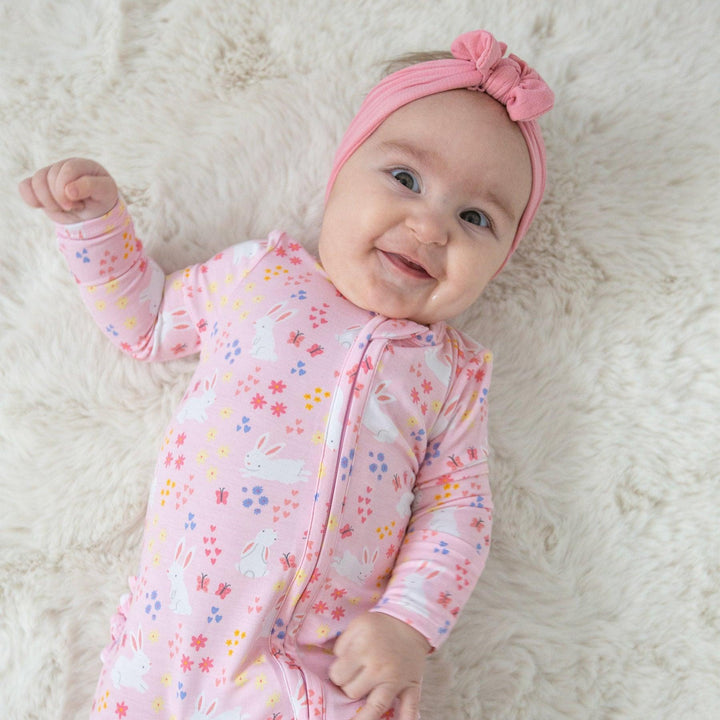 Baby Footie | 2 way zipper- Bunny Meadow | Angel Dear - The Ridge Kids