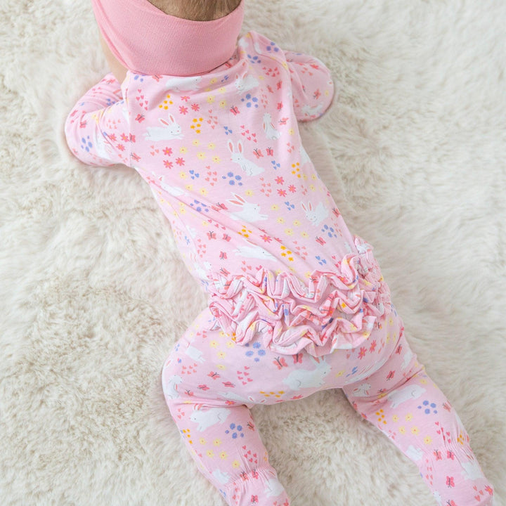 Baby Footie | 2 way zipper- Bunny Meadow | Angel Dear - The Ridge Kids