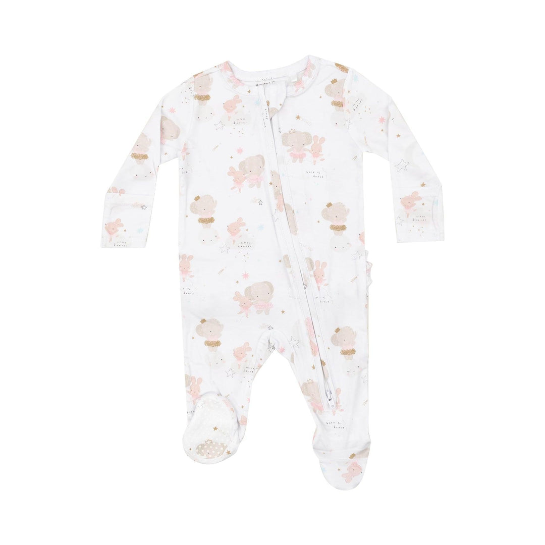 Baby Footie | 2 way zipper- Elephant and Bunny Ballerina| Angel Dear - The Ridge Kids