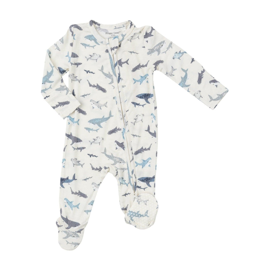 Baby Footie | 2 way zipper- Sharks | Angel Dear - The Ridge Kids