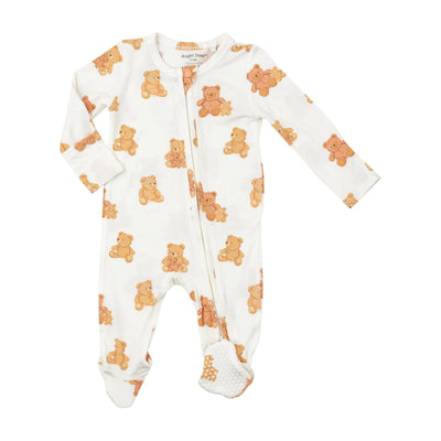 Baby Footie | 2 way zipper- Teddy Bears | Angel Dear - The Ridge Kids