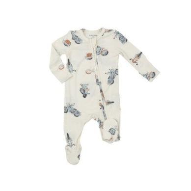 Baby Footie | 2 way zipper- Vintage Motorcycles | Angel Dear - The Ridge Kids