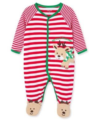 Baby Footie | Reindeer Stripe | Little Me - The Ridge Kids