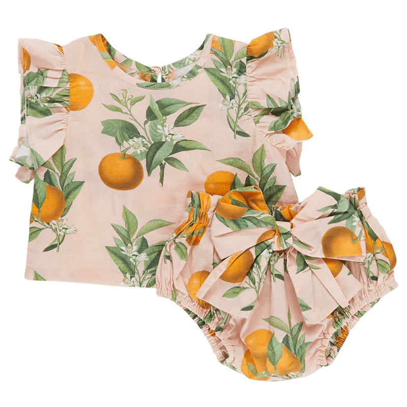 Baby Girl 2 Piece Set | Abigail - Pink Botanical Oranges | Pink Chicken - The Ridge Kids