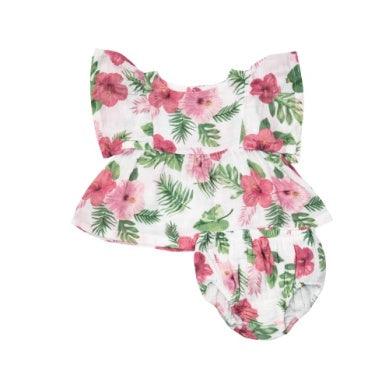 Baby Girl 2 Piece Set | Hibiscus | Angel Dear - The Ridge Kids