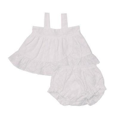Baby Girl 2 Piece Set | White Eyelet | Angel Dear - The Ridge Kids
