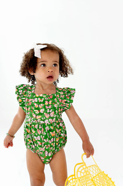 Baby Girl Bubble | Emmy Romper -Bold Butterfly | Ollie Jay - The Ridge Kids