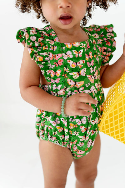 Baby Girl Bubble | Emmy Romper -Bold Butterfly | Ollie Jay - The Ridge Kids