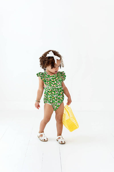 Baby Girl Bubble | Emmy Romper -Bold Butterfly | Ollie Jay - The Ridge Kids