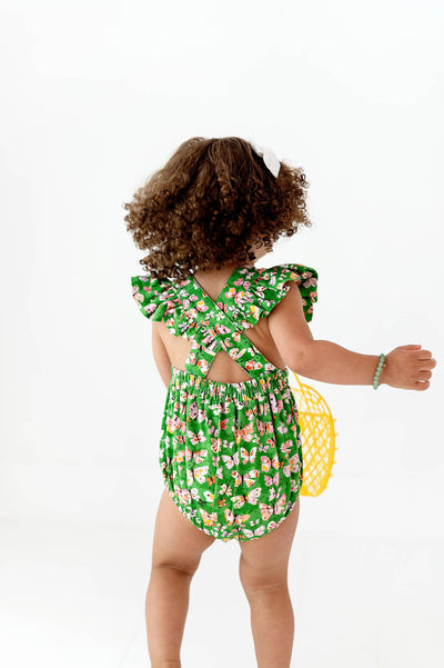 Baby Girl Bubble | Emmy Romper -Bold Butterfly | Ollie Jay - The Ridge Kids